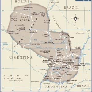 Paraguay Premium Framed Print Collection: Maps