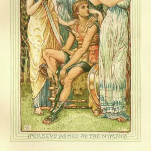 Perseus showing the Gorgons head, illustration for The Greek