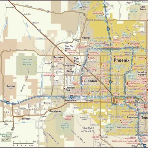 Phoenix, Arizona area map