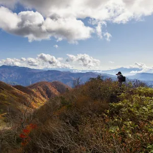 A photographer and Tanigawa dake