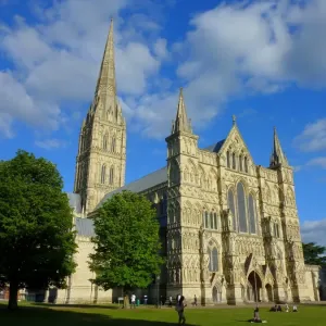 Early English Gothic Print of Salisbury Cathedral Early English Gothic Print of Salisbury Cathedral