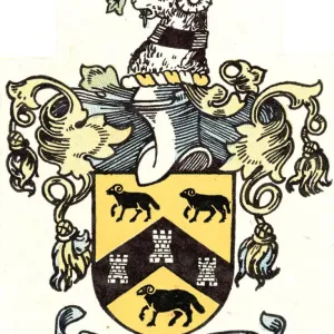 Huddersfield Coat of Arms Print circa 1900 Huddersfield Coat of Arms Print circa 1900