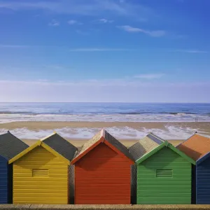 Fine Art Print of Painted Beach Huts in Whitby, England Fine Art Print of Painted Beach Huts in Whitby, England