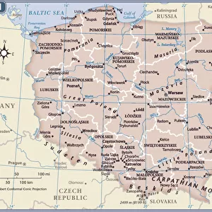 Poland Metal Print Collection: Maps