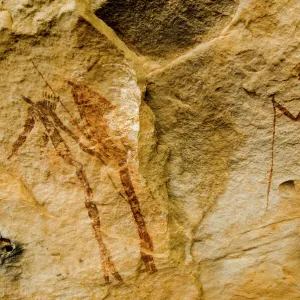 Rock painting of the San, Bushmen, Ladybrand, Free State, South Africa, Africa