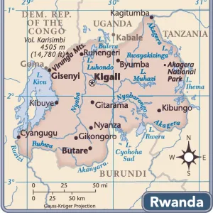 Rwanda country map