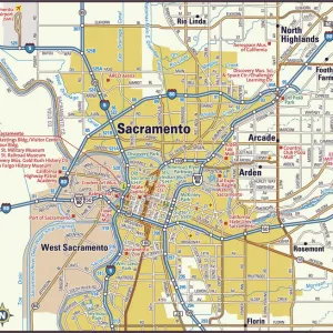 Sacramento, California area map