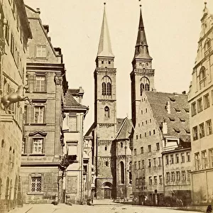 The Sebaldus Church in Nuremberg in 1870, Bavaria, Germany, Historical, digitally restored reproduction from a 19th century original