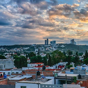 Skyline of Queretaro, Mexico at dawn