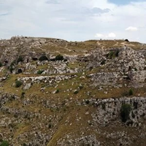 Stone Age Cave Dwellings In The Gravina di Matera, UNESCO World Heritage Site, Southern Italy