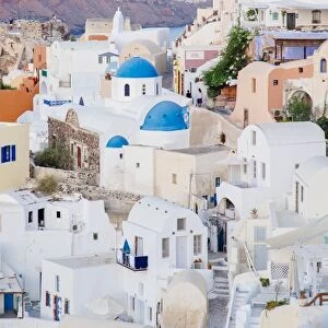Traditional Greek white houses in Oia village, Santorini, Cyclades, Greece