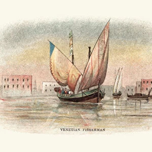 Traditional Venetian Fishing Boat 19th Century