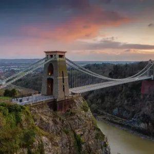 Clifton Suspension Bridge Print at Sunset, Bristol, UK Clifton Suspension Bridge Print at Sunset, Bristol, UK