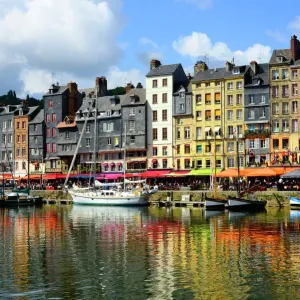 Normandy Harbour Print: Charming Honfleur View Normandy Harbour Print: Charming Honfleur View