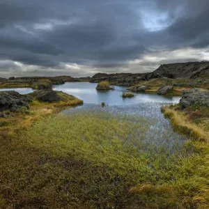 Myvatn Iceland Print: Lava Eruption Landscape Myvatn Iceland Print: Lava Eruption Landscape