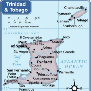 Trinidad and Tobago country map