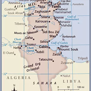 Tunisia country map