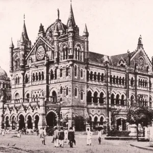 India Heritage Sites Pillow Collection: Chhatrapati Shivaji Terminus (formerly Victoria Terminus)