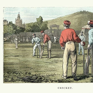 Victorian cricket match, 19th Century