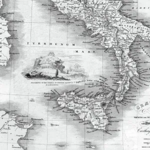 Vintage map of Magna Graecia