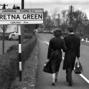A couple entering Gretna Green Print