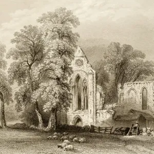 Wales scenery, 19th century engraving