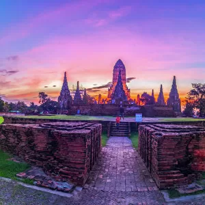 wat chaiwatthanaram in Ayutthaya, Thailand. panorama wat chaiwatthanaram