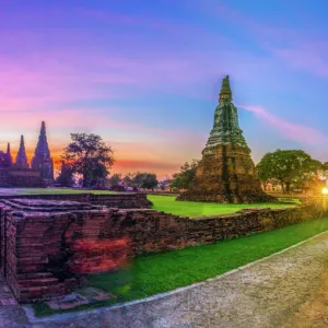 wat chaiwatthanaram in Ayutthaya, Thailand. panorama wat chaiwatthanaram