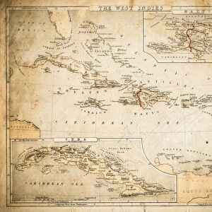 West Indies map of 1869