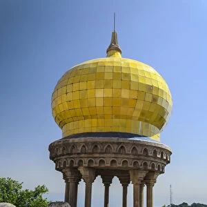 Yellow dome in the palace of the Pena in sintra portugal