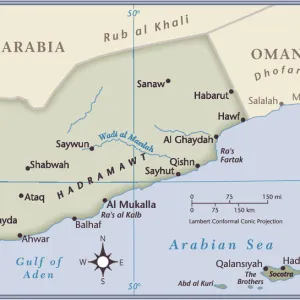 Yemen country map