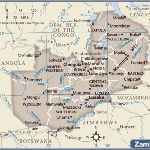 Zambia Metal Art Print Collection: Maps