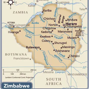 Zimbabwe country map