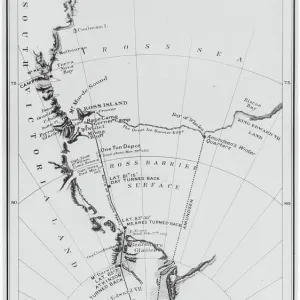 Map Print of Scott and Amundsen's South Pole Expedition Route Map Print of Scott and Amundsen's South Pole Expedition Route