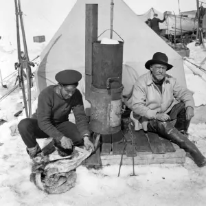 Ernest Shackleton and Frank Hurley at Patience Camp