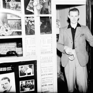 An attendant at the Jubilee cinema in Swanscombe, Kent. 1936