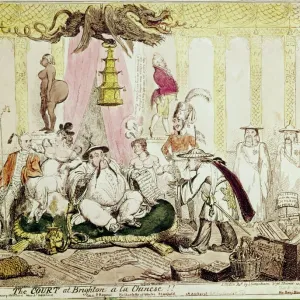 The Court at Brighton a La Chinese - 1816 by George Cruikshank (1792-1878) British