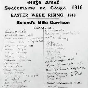 Easter Rising Ireland - 1916 Signatures of members of Bolands Mill Garrison commanded