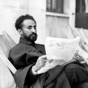 Emperor Haile Selassie I of Abyssinia is enjoying a seaside holiday at Eastbourne