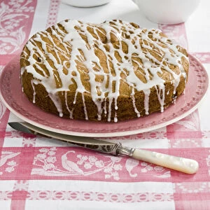 Gooseberry cake with drizzled water icing. credit: Marie-Louise Avery / thePictureKitchen