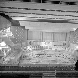 London: Interior view of the new Concert Hall which when completed is likely to rank