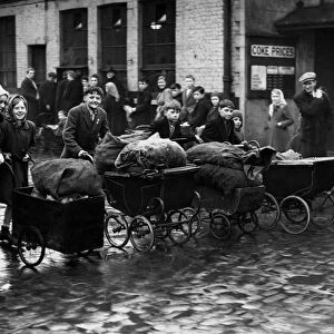 Londoners come with prams, carts, in fact anything on wheels for the morning ration