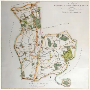 A map of Westerham and Eatonbridge Hundred with the Parish and Ville of Brasted