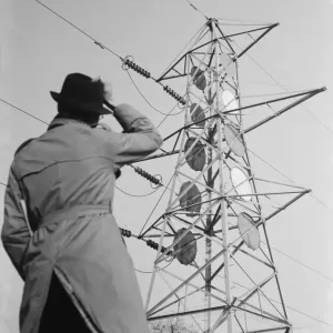 Electricity Pylon Print, Shoreham, Kent 1936 Electricity Pylon Print, Shoreham, Kent 1936