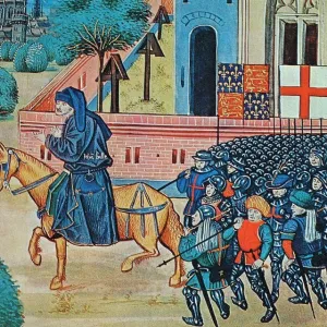 The Peasants Revolt 1381. John Ball, the mad priest of Kent preaching to the peasants