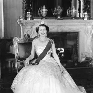 Portrait of Her Majesty Queen Elizabeth II Buckingham Palace 1953