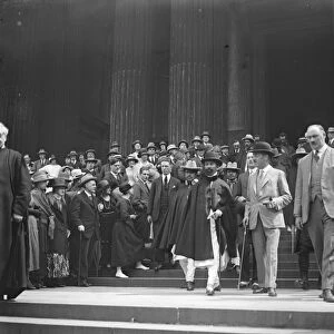 The Regent of Abyssinia at St Pauls Cathedral. The Regent is seen leaving the Cathedral