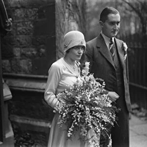 A stage bride. Miss Connie Shotter, and Mr Abney Gibbons, were married at Christ