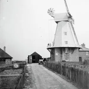 The Willesborough windmill, Ashford, Kent. Kentish smock mill. 1935