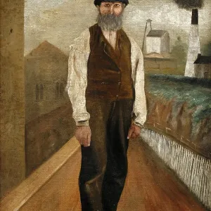 Full-length portrait of a man in mining attire Full-length portrait of a man in mining attire